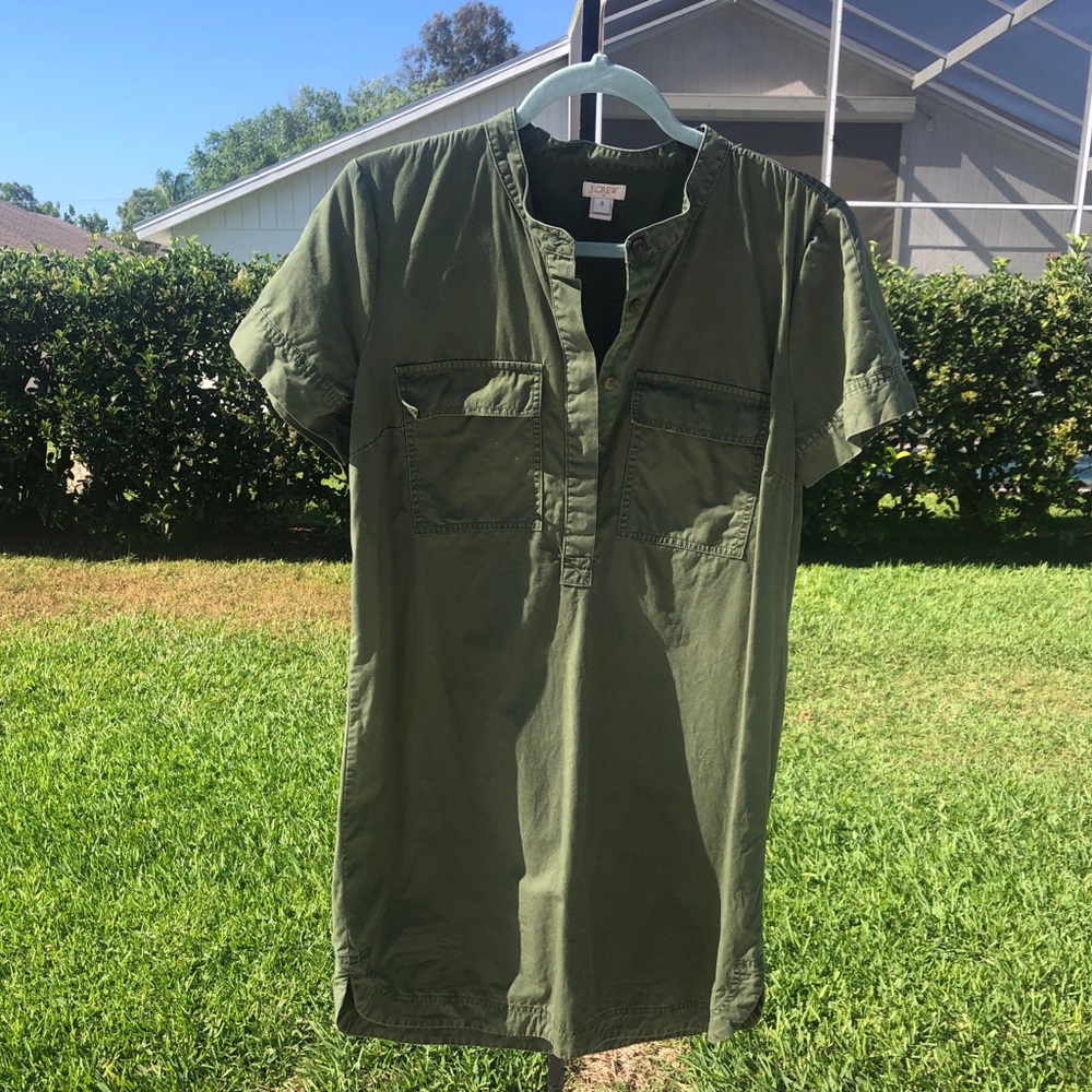 J CREW army green dress size 8